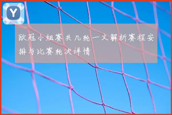欧冠小组赛共几轮一文解析赛程安排与比赛轮次详情